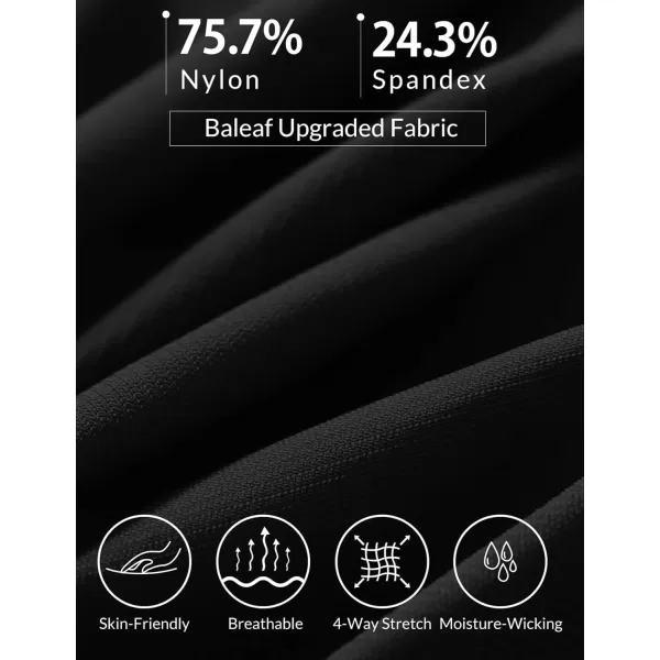 BALEAF Womens Knee Length Long Shorts Running Bermuda Shorts 9 High Waisted Zip Pockets Quick Dry Casual SummerBlack