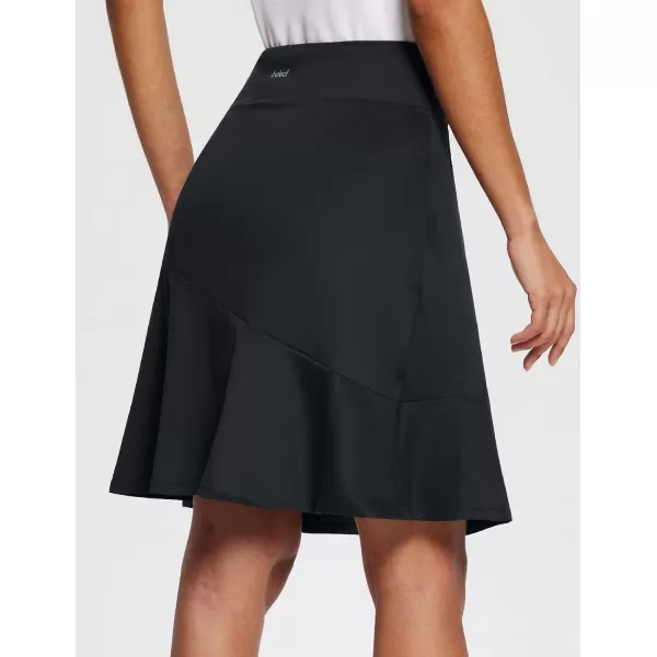 BALEAF Womens Knee Length Skorts Skirts 20 Golf Long Tennis Casual Pickleball Skirt Pockets Modest LightweightBlack