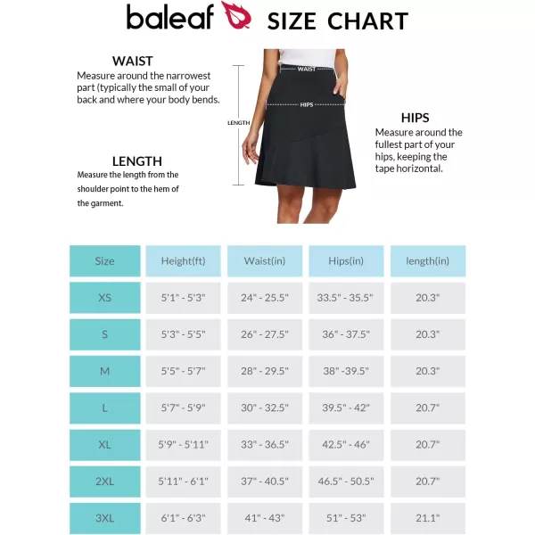 BALEAF Womens Knee Length Skorts Skirts 20 Golf Long Tennis Casual Pickleball Skirt Pockets Modest LightweightBlack