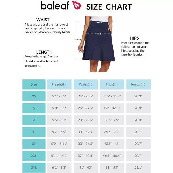 BALEAF Womens Knee Length Skorts Skirts 20 Golf Long Tennis Casual Pickleball Skirt Pockets Modest LightweightNavy