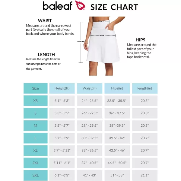 BALEAF Womens Knee Length Skorts Skirts 20 Golf Long Tennis Casual Pickleball Skirt Pockets Modest LightweightWhite