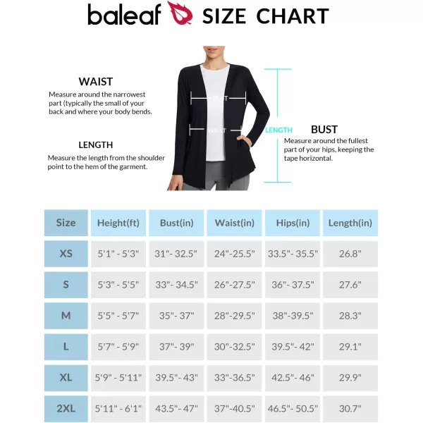 BALEAF Womens Lightweight Cardigan with Pockets Long Sleeve Shirts Open Front Casual Loose Jackets Soft DrapeBlack