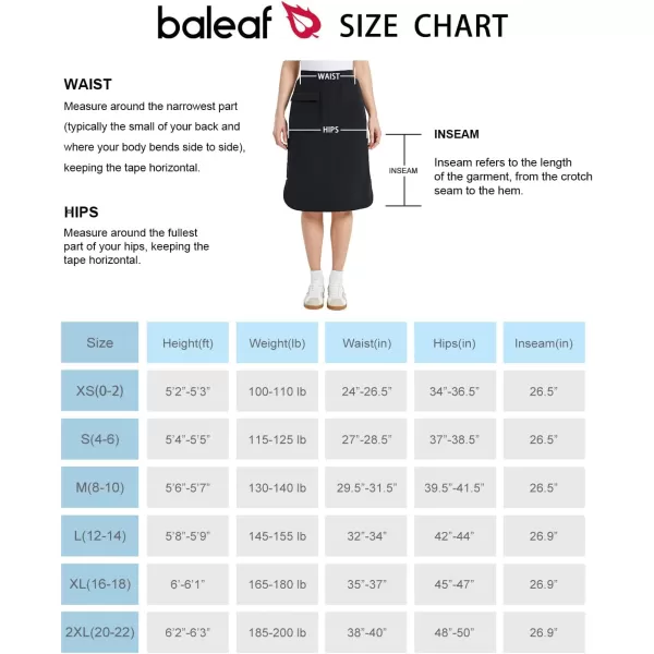 BALEAF Womens Long Casual Skirt Pocket with Slit 265 Midi Calf Length Elastic Waist Stretch for TravelBlack