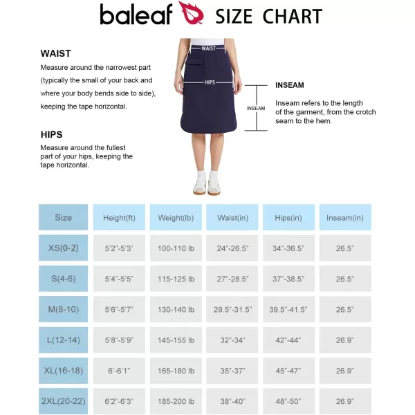 BALEAF Womens Long Casual Skirt Pocket with Slit 265 Midi Calf Length Elastic Waist Stretch for TravelNavy Blue