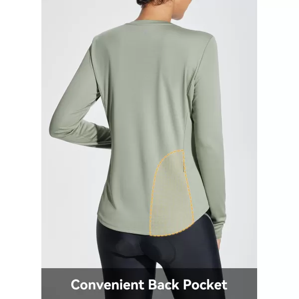 BALEAF Womens Long Sleeve Hiking Shirts Pocket Sun Protection UPF 50 Cycling Running Tops Lightweight Outdoor ClothingGreen