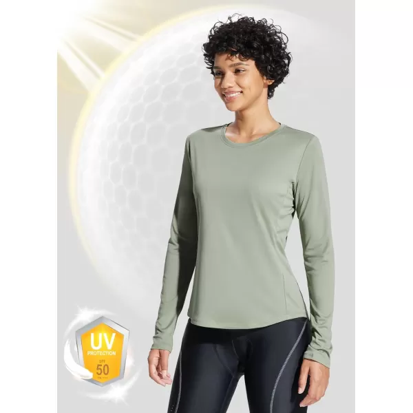BALEAF Womens Long Sleeve Hiking Shirts Pocket Sun Protection UPF 50 Cycling Running Tops Lightweight Outdoor ClothingGreen