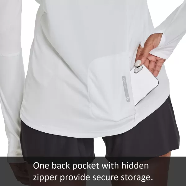BALEAF Womens Long Sleeve Rash Guard with Face Cover UPF 50 Swim Shirts Sun Hoddie Lightweight Quick Dry Hiking Tops01white
