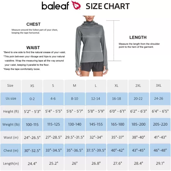 BALEAF Womens Long Sleeve Rash Guard with Face Cover UPF 50 Swim Shirts Sun Hoddie Lightweight Quick Dry Hiking Tops02dark Gray