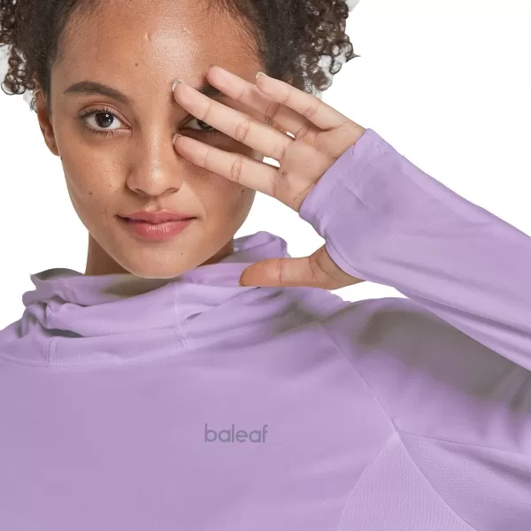 BALEAF Womens Long Sleeve Rash Guard with Face Cover UPF 50 Swim Shirts Sun Hoddie Lightweight Quick Dry Hiking Tops03purple