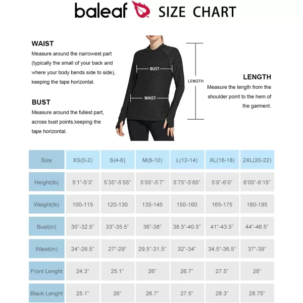 BALEAF Womens Long Sleeve Running Shirts Quick Dry Lightweight Pullover Workout Tops Athletic TShirts Moisture WickingBlack