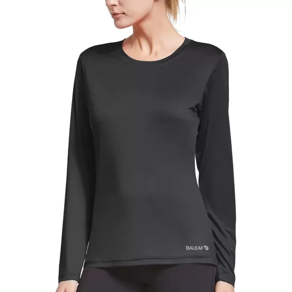 BALEAF Womens Long Sleeve Running Shirts Workout Tops Athletic Active Quick Dry Soft LightweightAblack