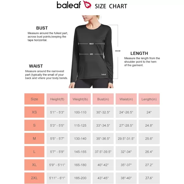 BALEAF Womens Long Sleeve Running Shirts Workout Tops Athletic Active Quick Dry Soft LightweightAblack