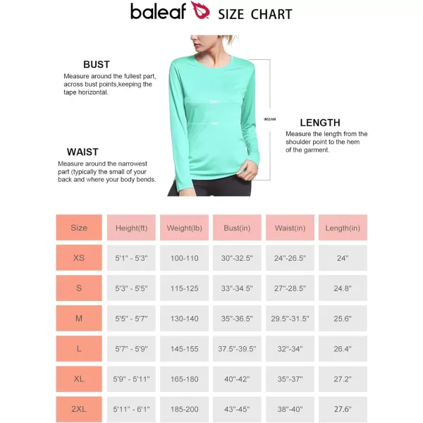 BALEAF Womens Long Sleeve Running Shirts Workout Tops Athletic Active Quick Dry Soft LightweightAqua