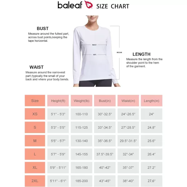 BALEAF Womens Long Sleeve Running Shirts Workout Tops Athletic Active Quick Dry Soft LightweightAwhite