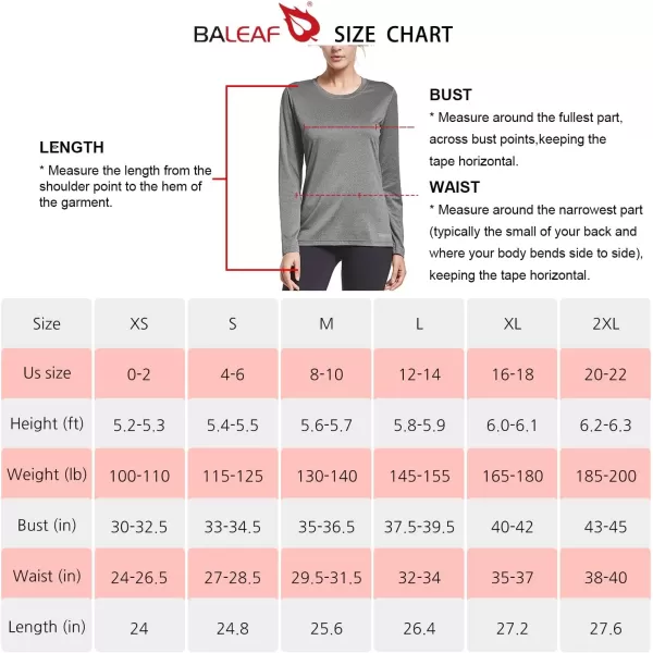 BALEAF Womens Long Sleeve Running Shirts Workout Tops Athletic Active Quick Dry Soft LightweightHeather Gray