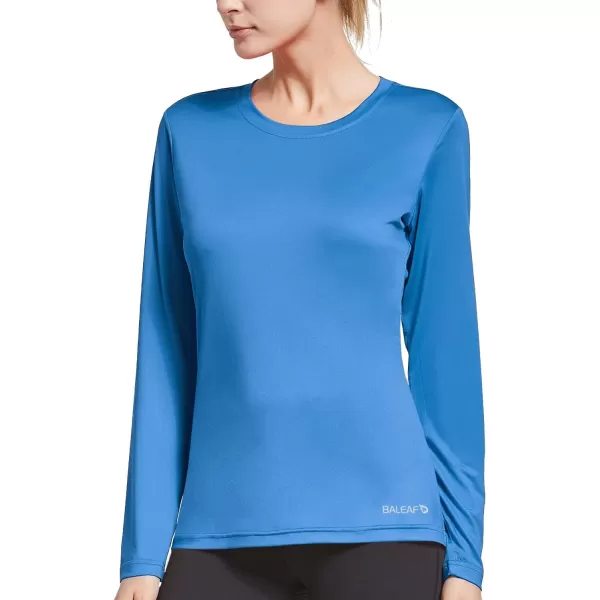 BALEAF Womens Long Sleeve Running Shirts Workout Tops Athletic Active Quick Dry Soft LightweightRoyal Blue