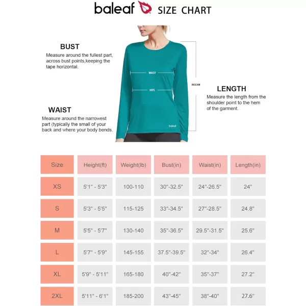 BALEAF Womens Long Sleeve Running Shirts Workout Tops Athletic Active Quick Dry Soft LightweightTeal