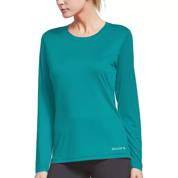 BALEAF Womens Long Sleeve Running Shirts Workout Tops Athletic Active Quick Dry Soft LightweightTeal