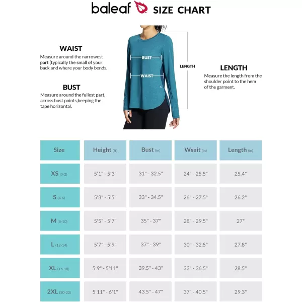 BALEAF Womens Long Sleeve Running Shirts Workout Tops Quick Dry UPF 50 LightweightBlue