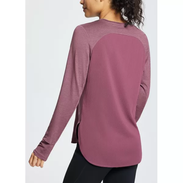BALEAF Womens Long Sleeve Running Shirts Workout Tops Quick Dry UPF 50 LightweightPurple