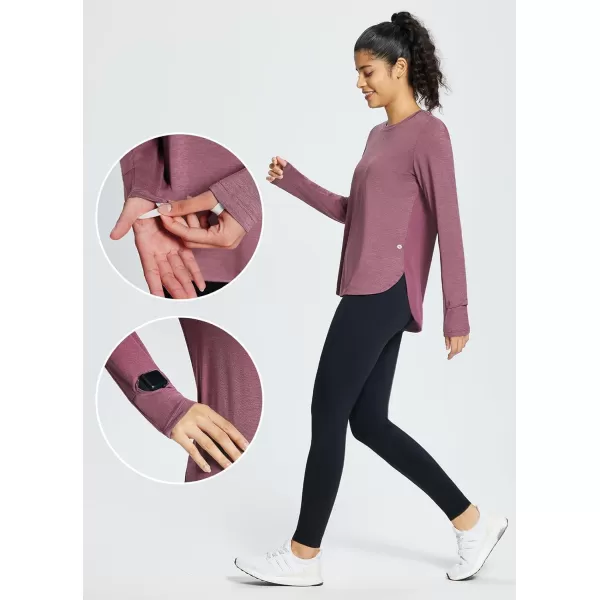 BALEAF Womens Long Sleeve Running Shirts Workout Tops Quick Dry UPF 50 LightweightPurple