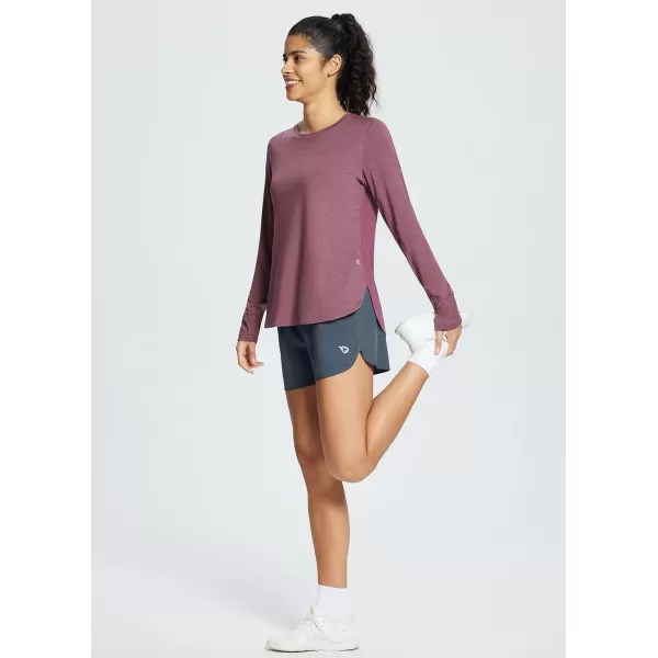 BALEAF Womens Long Sleeve Running Shirts Workout Tops Quick Dry UPF 50 LightweightPurple
