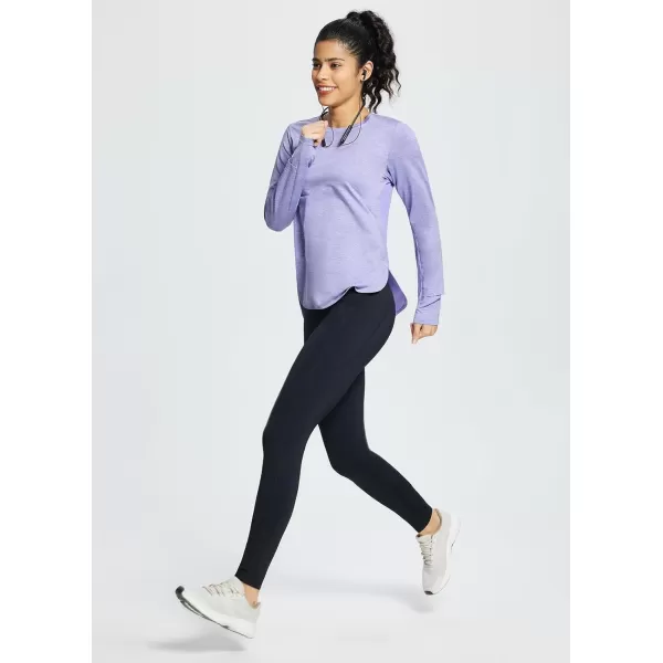 BALEAF Womens Long Sleeve Running Shirts Workout Tops Quick Dry UPF 50 LightweightSunset Purple