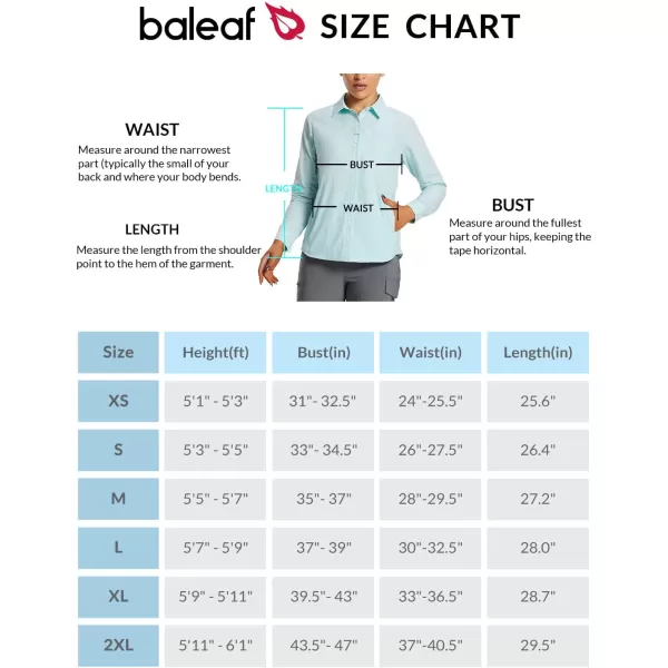 BALEAF Womens Long Sleeve Shirts Hiking Quick Dry UPF 50 Sun Protection Shirt Nylon Breathable Safari Fishing ShirtSpa Retreat