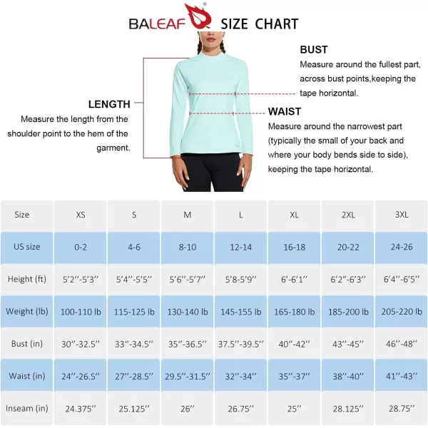 BALEAF Womens Long Sleeve Thermal Shirts Cold Weather Running Gear Fleece Lined Mock Neck with PocketGreen