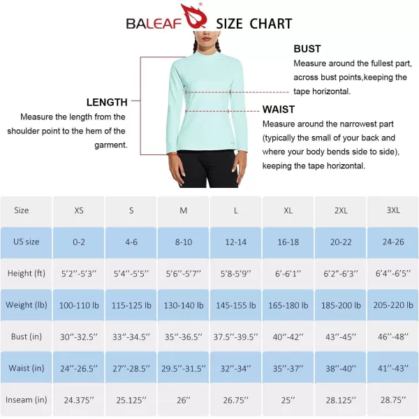 BALEAF Womens Long Sleeve Thermal Shirts Cold Weather Running Gear Fleece Lined Mock Neck with PocketGreen