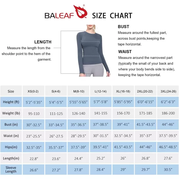 BALEAF Womens Long Sleeve Workout Shirts Fitted Yoga Tops Running Athletic Underscrub with Thumb HolesBlue