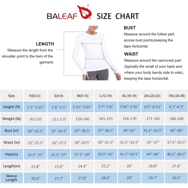 BALEAF Womens Long Sleeve Workout Shirts Fitted Yoga Tops Running Athletic Underscrub with Thumb HolesWhite