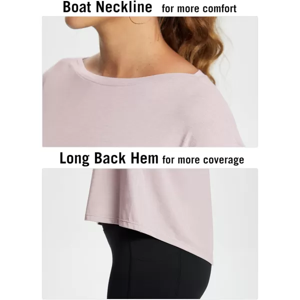 BALEAF Womens Long Sleeve Workout Shirts Loose Fit Super Soft Yoga Athletic Casual Tops with Boatneck Thumb HoleLight Purple