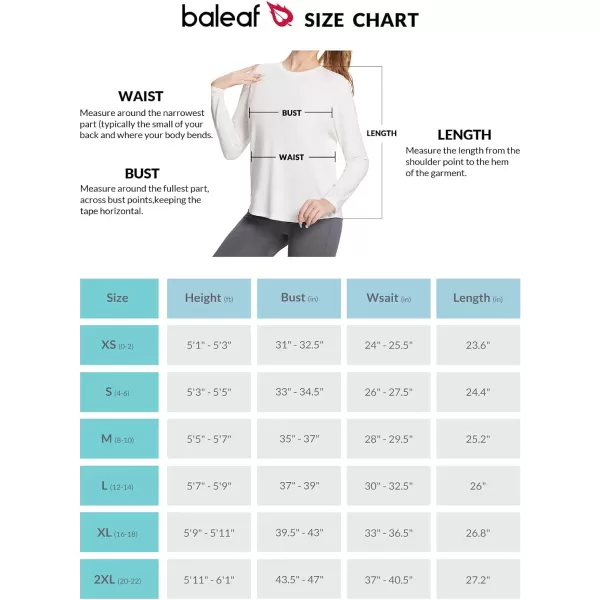 BALEAF Womens Long Sleeve Workout Tops Active Running Shirts Loose Fit Quick Dry Athletic SoftCrew Neckwhite