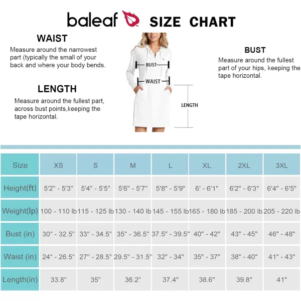 BALEAF Womens Long Sleeve Zip Beach Coverup UPF 50 Sun Protection Hooded Cover Up Shirt Dress with PocketsWhite