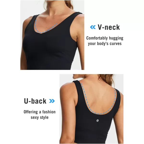 BALEAF Womens Longline Sports Bra Padded Tank Top Yoga Workout Fitness Athletic V Neck Crop Tank TopsBALEAF Womens Longline Sports Bra Padded Tank Top Yoga Workout Fitness Athletic V Neck Crop Tank Tops