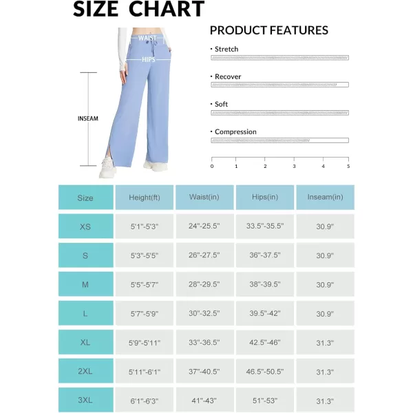 BALEAF Womens Loose Yoga Pants Wide Leg Athletic Pants High Waisted Casual Lounge Drawstring Sweatpants with PocketsLight Blue