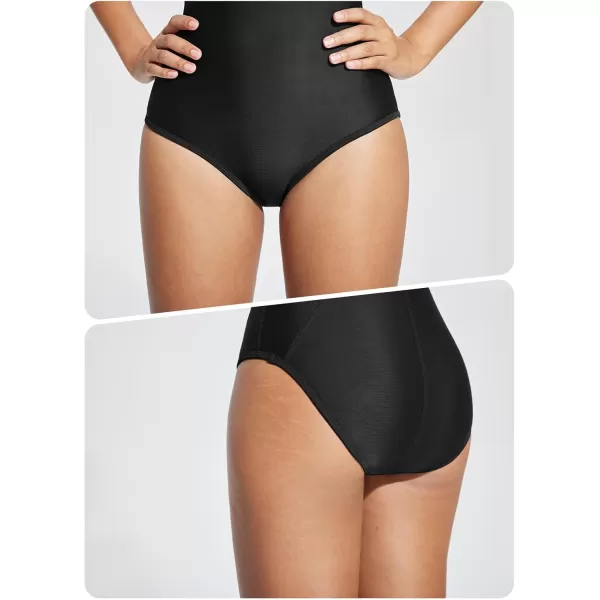 BALEAF Womens Lycra Athletic One Piece Swimsuits Durable Training Open Back Racing Bathing Suit Girls SwimwearBlack