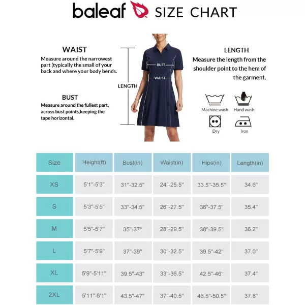 BALEAF Womens Lyocell Golf Dress Short Sleeve Polo Shirts Dress Golf Apparel Knee Length Pockets Quarter Zip UPF 50Navy Blue