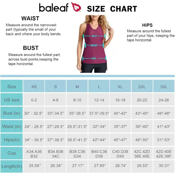 BALEAF Womens Modest Ruched Side Tie Tankini Top Only Sporty Blouson Swimming Tank Tops UPF 50Purple