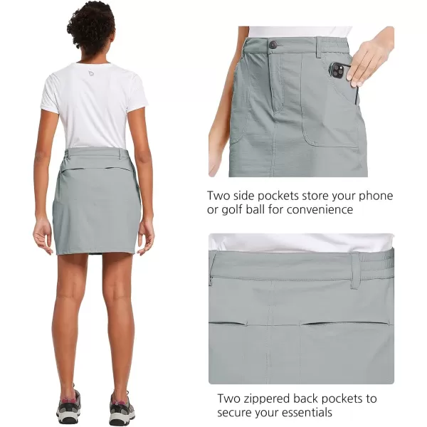 BALEAF Womens Outdoor Skort UPF 50 Active Athletic Skort Casual Skort Skirt with Zip Pockets Hiking GolfGray