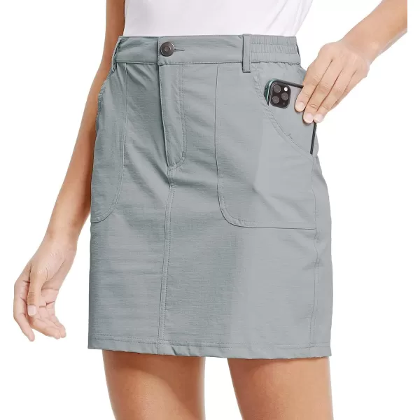 BALEAF Womens Outdoor Skort UPF 50 Active Athletic Skort Casual Skort Skirt with Zip Pockets Hiking GolfGray