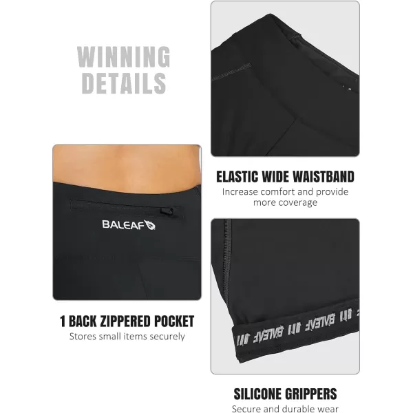 BALEAF Womens Padded Bike Shorts Cycling Pants Bicycle Capris Biking Spin Legging 34 UPF 5001black Line