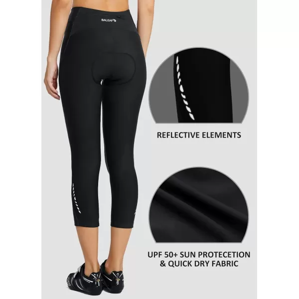 BALEAF Womens Padded Bike Shorts Cycling Pants Bicycle Capris Biking Spin Legging 34 UPF 5001black Line