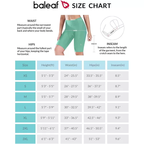 BALEAF Womens Padded Bike Shorts Cycling Shorts Bicycle Biking 4D Padding Pockets UPF509 Inch 01misty Green