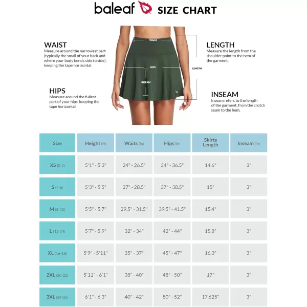 BALEAF Womens Pleated Tennis Skirts Athletic Golf Skorts Skirts with Shorts Pockets for Running Workout SportsArmy Green