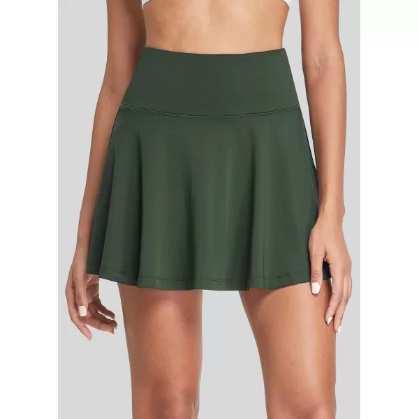 BALEAF Womens Pleated Tennis Skirts Athletic Golf Skorts Skirts with Shorts Pockets for Running Workout SportsArmy Green