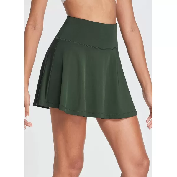 BALEAF Womens Pleated Tennis Skirts Athletic Golf Skorts Skirts with Shorts Pockets for Running Workout SportsArmy Green