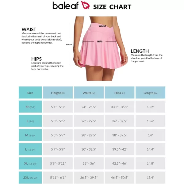 BALEAF Womens Pleated Tennis Skirts Athletic Golf Skorts Skirts with Shorts Pockets for Running Workout SportsCrossoverpink01