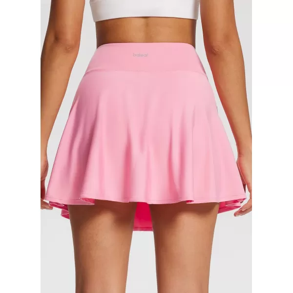 BALEAF Womens Pleated Tennis Skirts Athletic Golf Skorts Skirts with Shorts Pockets for Running Workout SportsCrossoverpink01